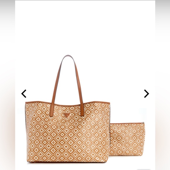✨✨NWT Guess Vikky Straw Tote Set✨✨ - Picture 12 of 13